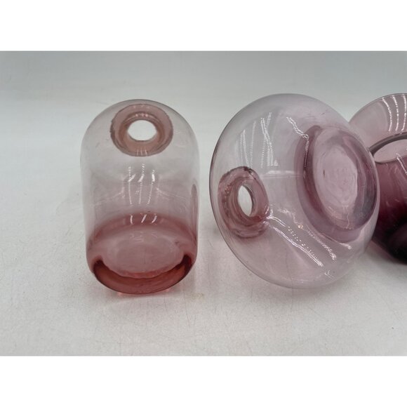 Vintage Pink Glass Decanter Set Stoppers & Vase Art Glass - Picture 6 of 14